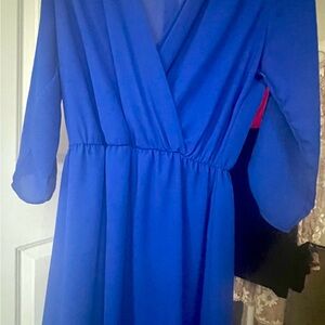 Chic Royal Blue Long Sleeve Dress